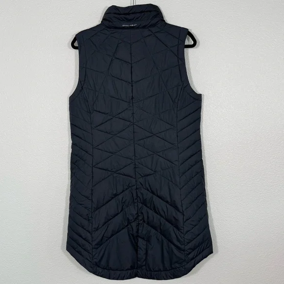 Columbia long quilted Vest Omni heat size large black Heavenly II Long Vest - Picture 2 of 14